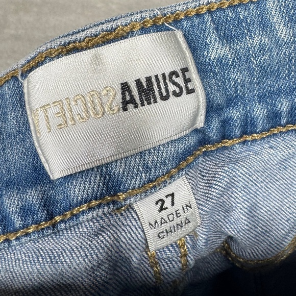 Amuse Society Bootcut Flare Cropped Cotton Blend Zip Fly Blue Jean Denim Size 27 - Picture 14 of 16